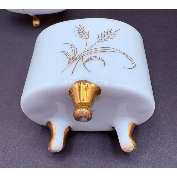 Vintage 50s Lefton Cigarette Holders and 3 Ashtrays Ladies Smoking Set - Picture 5 of 7